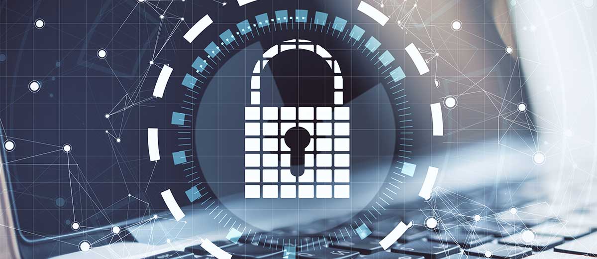 imagen de un candado digital sobre una laptop